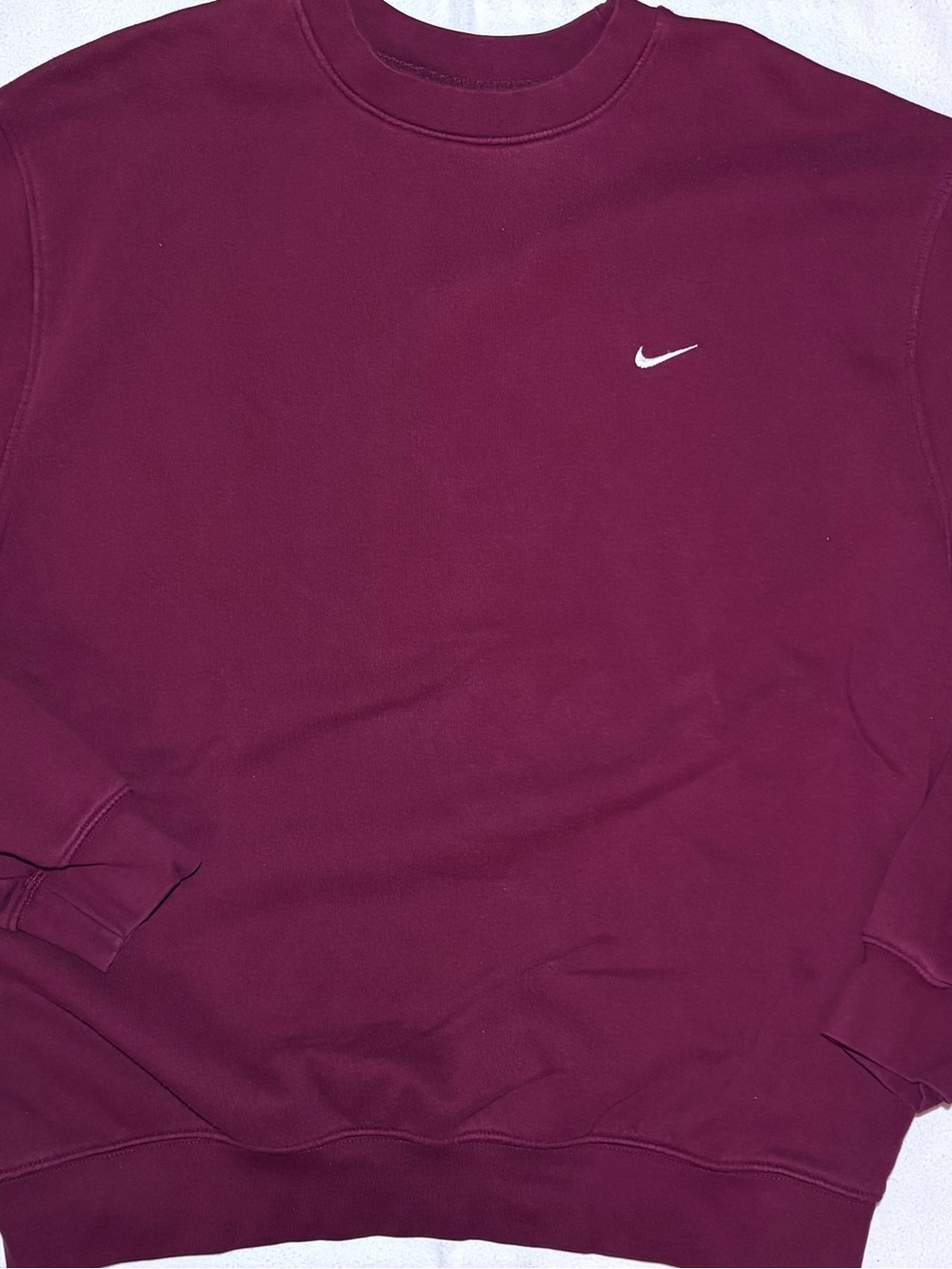 Nike Men’s XL Burgundy Crewneck Sweatshirt Embroidered Swoosh